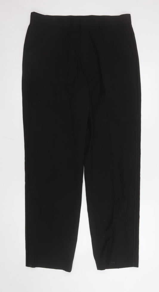 Mens UK Size 34 Marks and Spencer Classic Fit Dress Pants Black Trousers