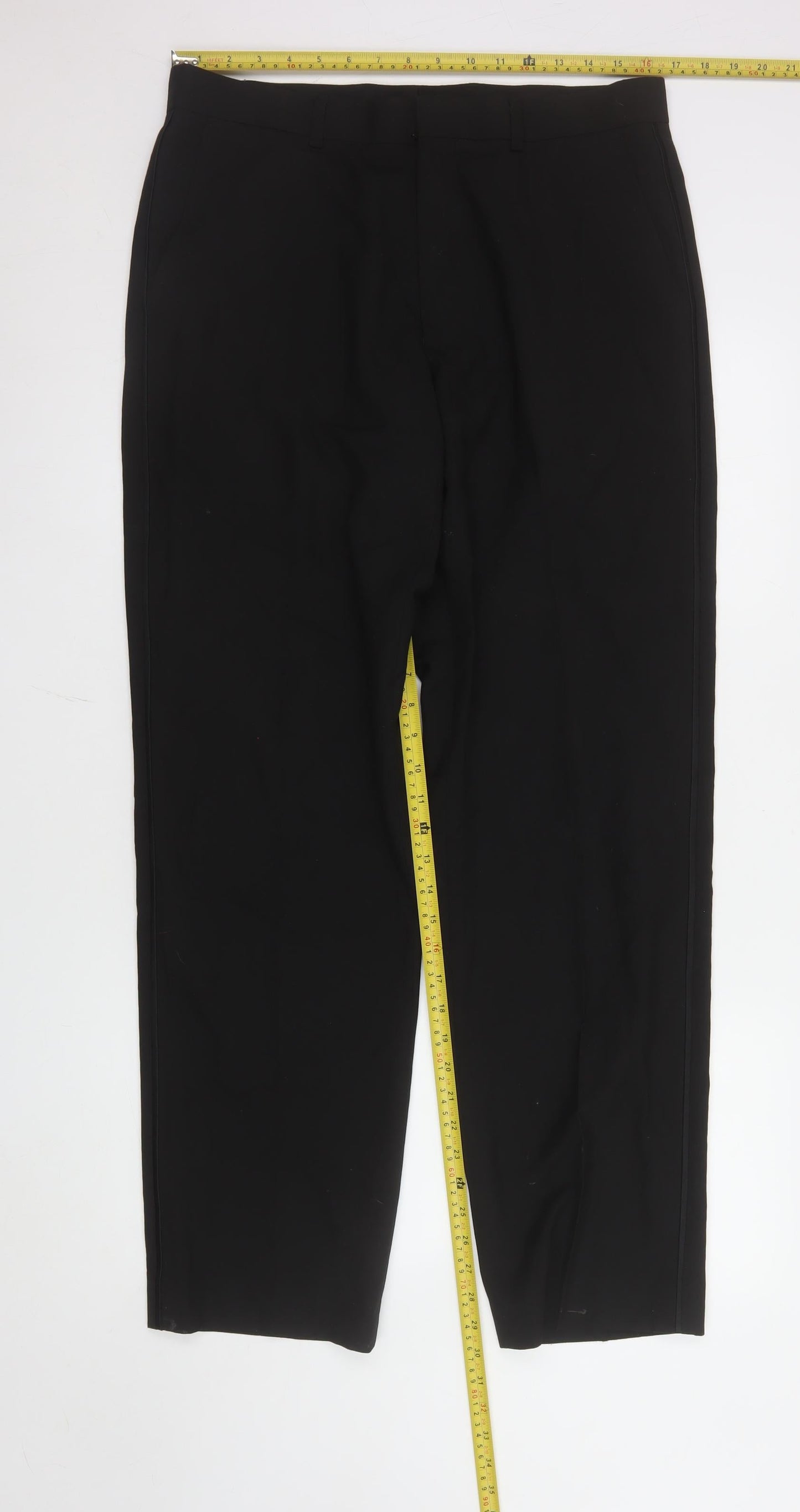 Mens UK Size 34 Marks and Spencer Classic Fit Dress Pants Black Trousers