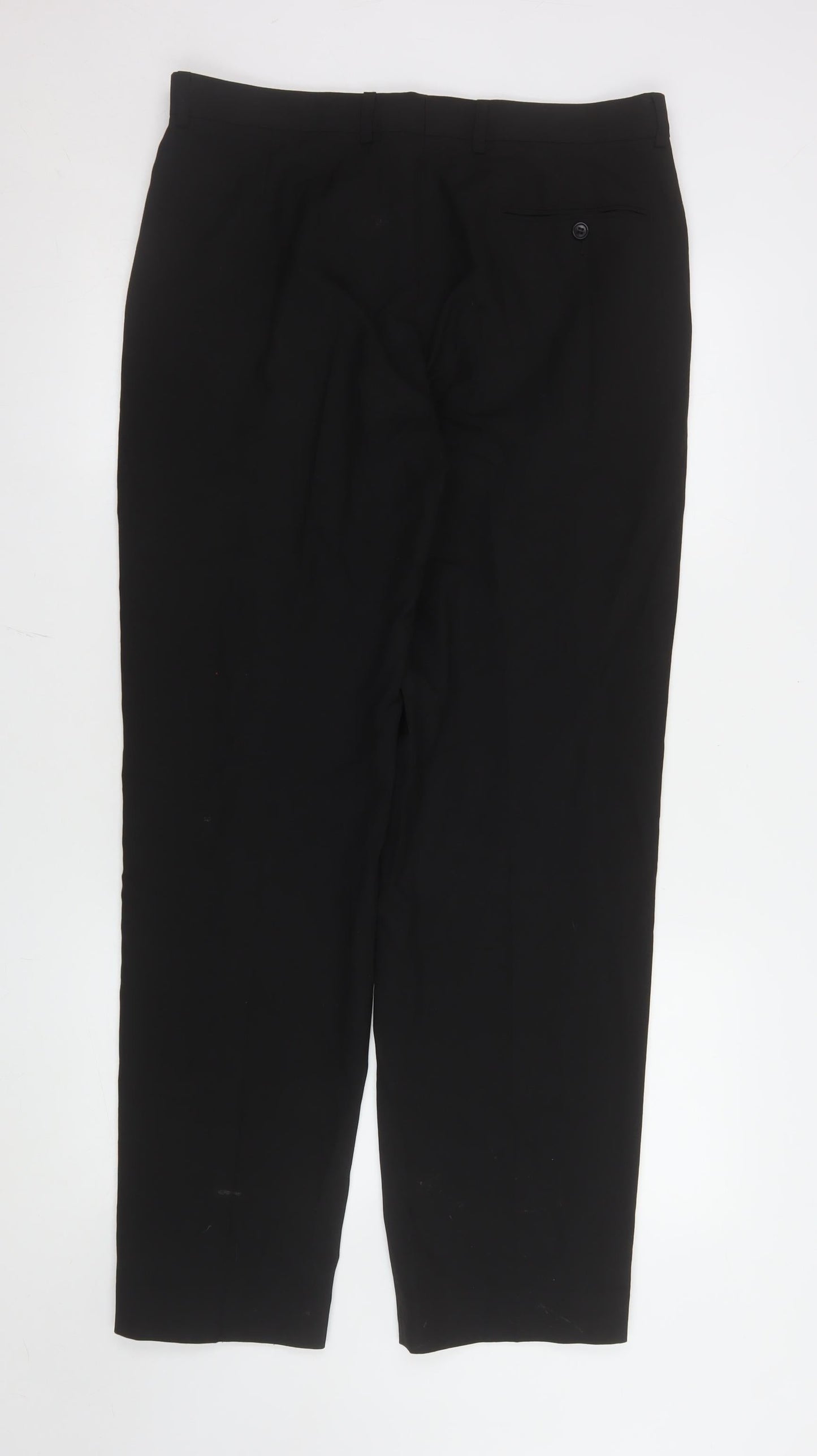 Mens UK Size 34 Marks and Spencer Classic Fit Dress Pants Black Trousers