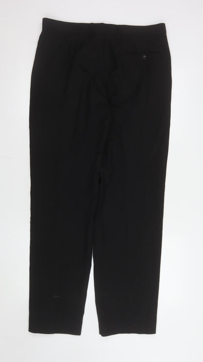 Mens UK Size 34 Marks and Spencer Classic Fit Dress Pants Black Trousers