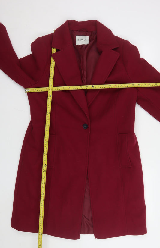 Womens UK Size 14 George Red Overcoat