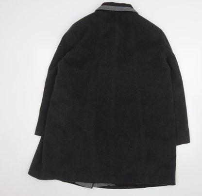 Eastex Women's Black Wool Cashmere Blend Mid-Length Coat Size 16