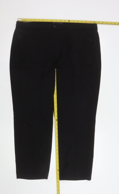 Marks and Spencer Womens Black Size 16 Straight Leg Trousers