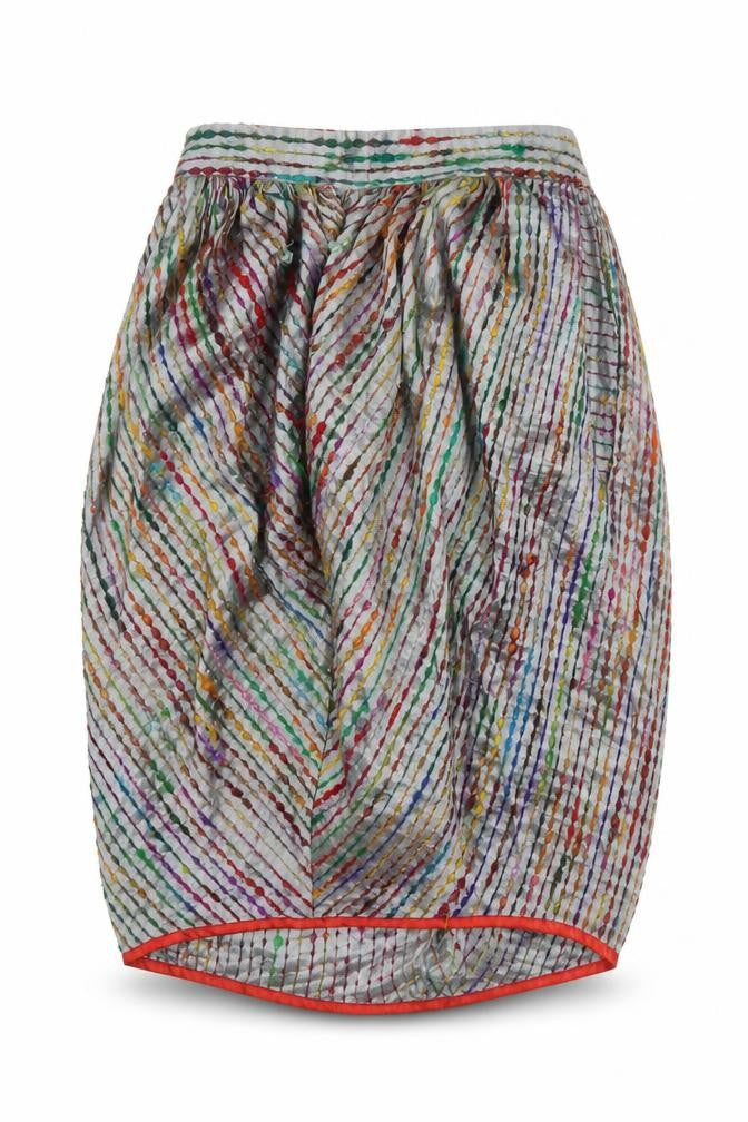 Bora Aksu Women’s Multicoloured Silk Bubble Hem Skirt Size 10