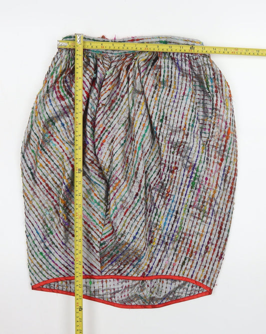 Bora Aksu Women’s Multicoloured Silk Bubble Hem Skirt Size 10