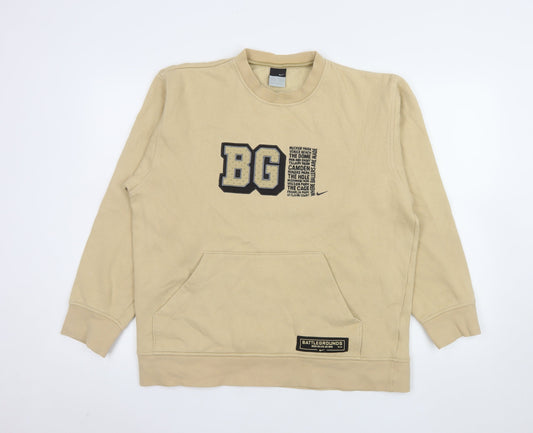 Mens UK Size M Nike Beige Pullover Sweatshirt