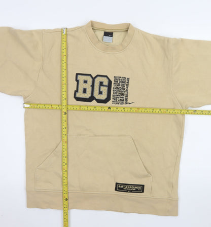 Mens UK Size M Nike Beige Pullover Sweatshirt