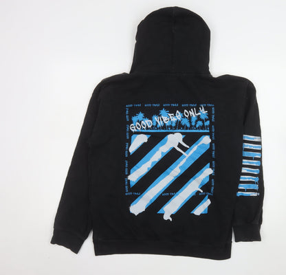 Mens UK Size S boohooMAN Black Pullover Hoodie