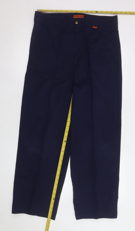 Mens UK Size 34 Jobman Regular Fit Cargo Blue Trousers