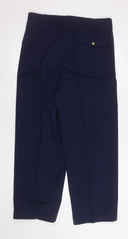 Mens UK Size 34 Jobman Regular Fit Cargo Blue Trousers