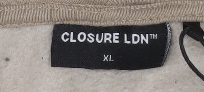 Mens UK Size XL CLOSURE LDN Beige Pullover Hoodie