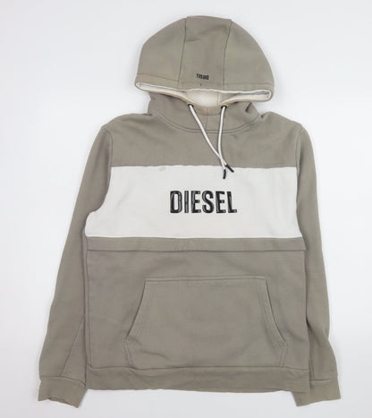 Mens UK Size L Diesel Beige Pullover Hoodie