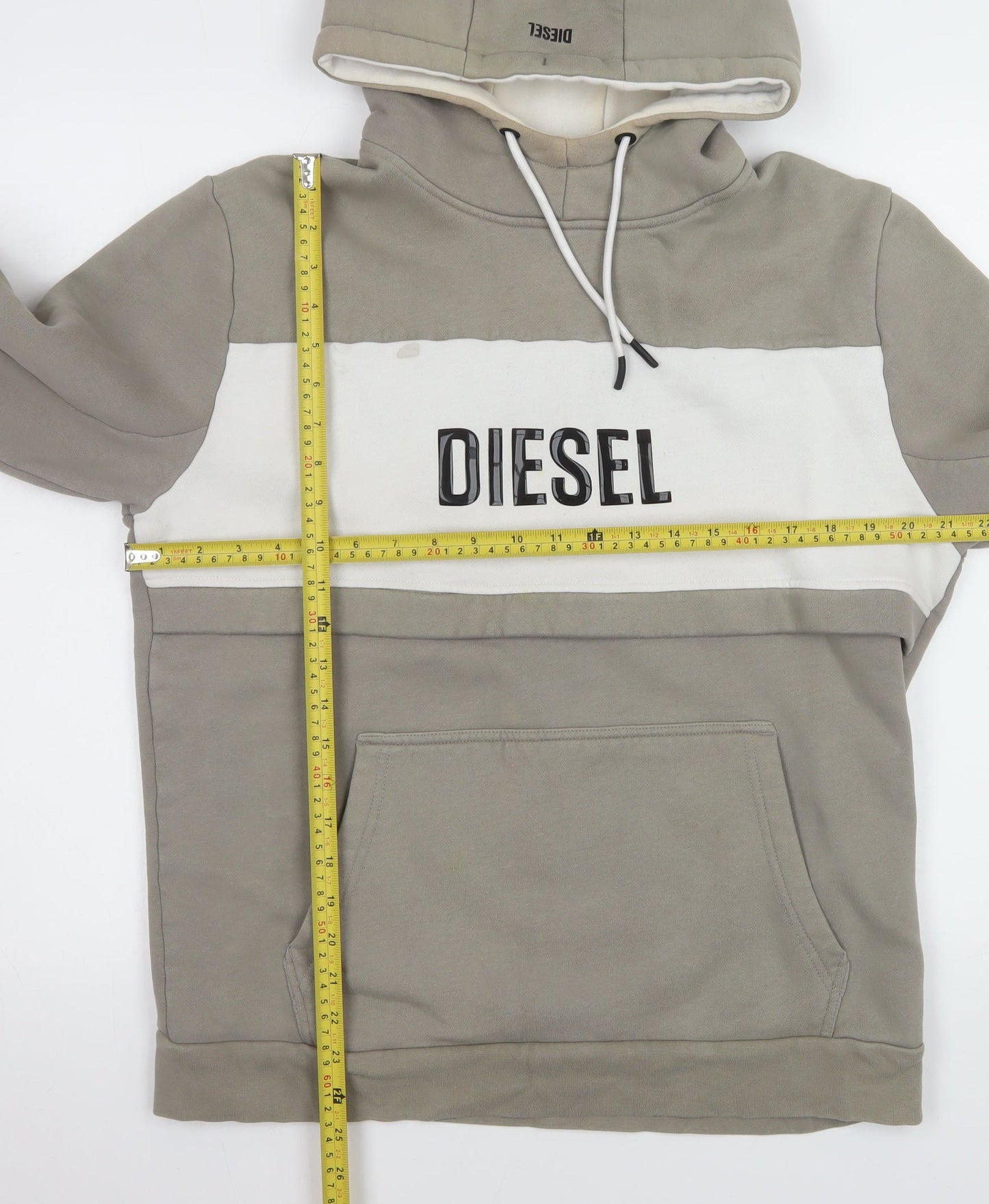 Mens UK Size L Diesel Beige Pullover Hoodie