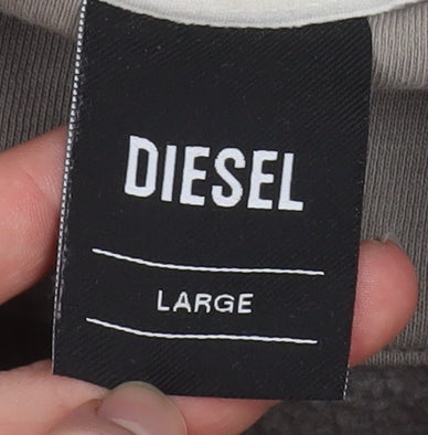 Mens UK Size L Diesel Beige Pullover Hoodie