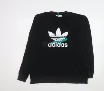 Mens UK Size M adidas Black Pullover Sweatshirt