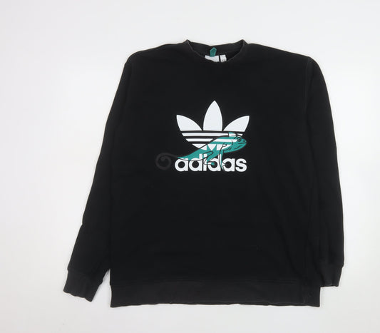 Mens UK Size M adidas Black Pullover Sweatshirt