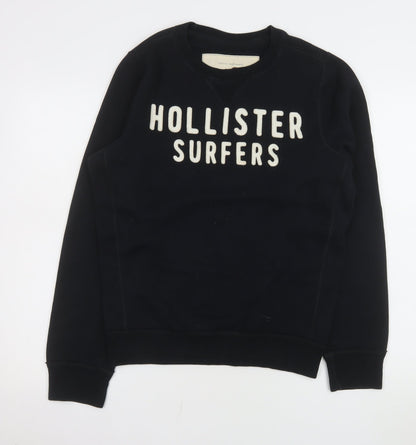 Mens UK Size M Hollister Black Pullover Sweatshirt