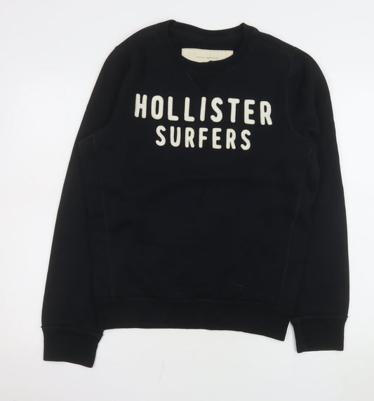 Mens UK Size M Hollister Black Pullover Sweatshirt