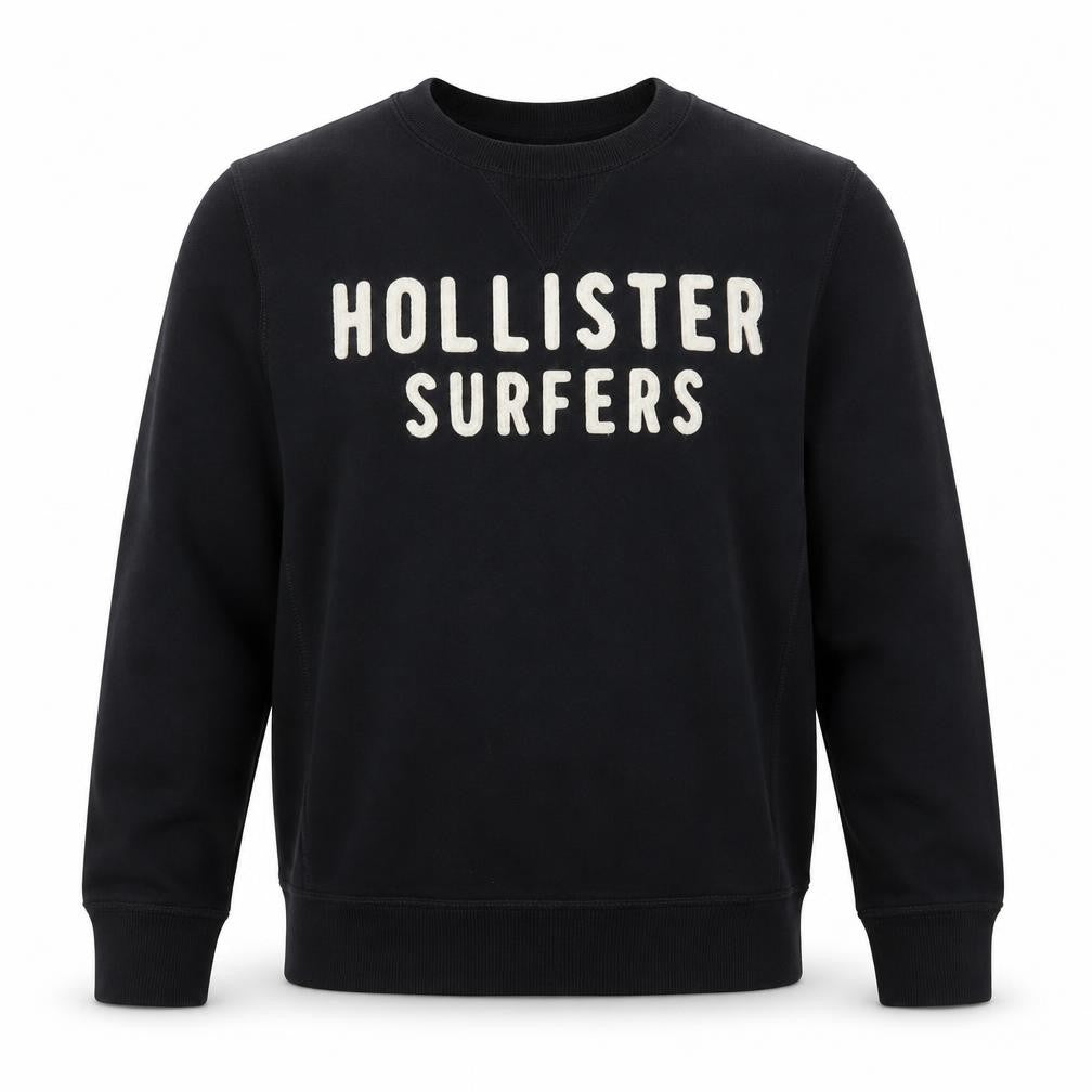 Mens UK Size M Hollister Black Pullover Sweatshirt