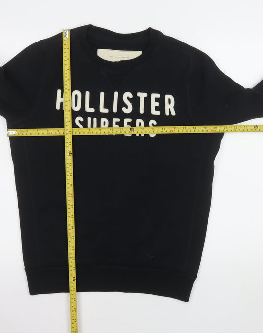 Mens UK Size M Hollister Black Pullover Sweatshirt