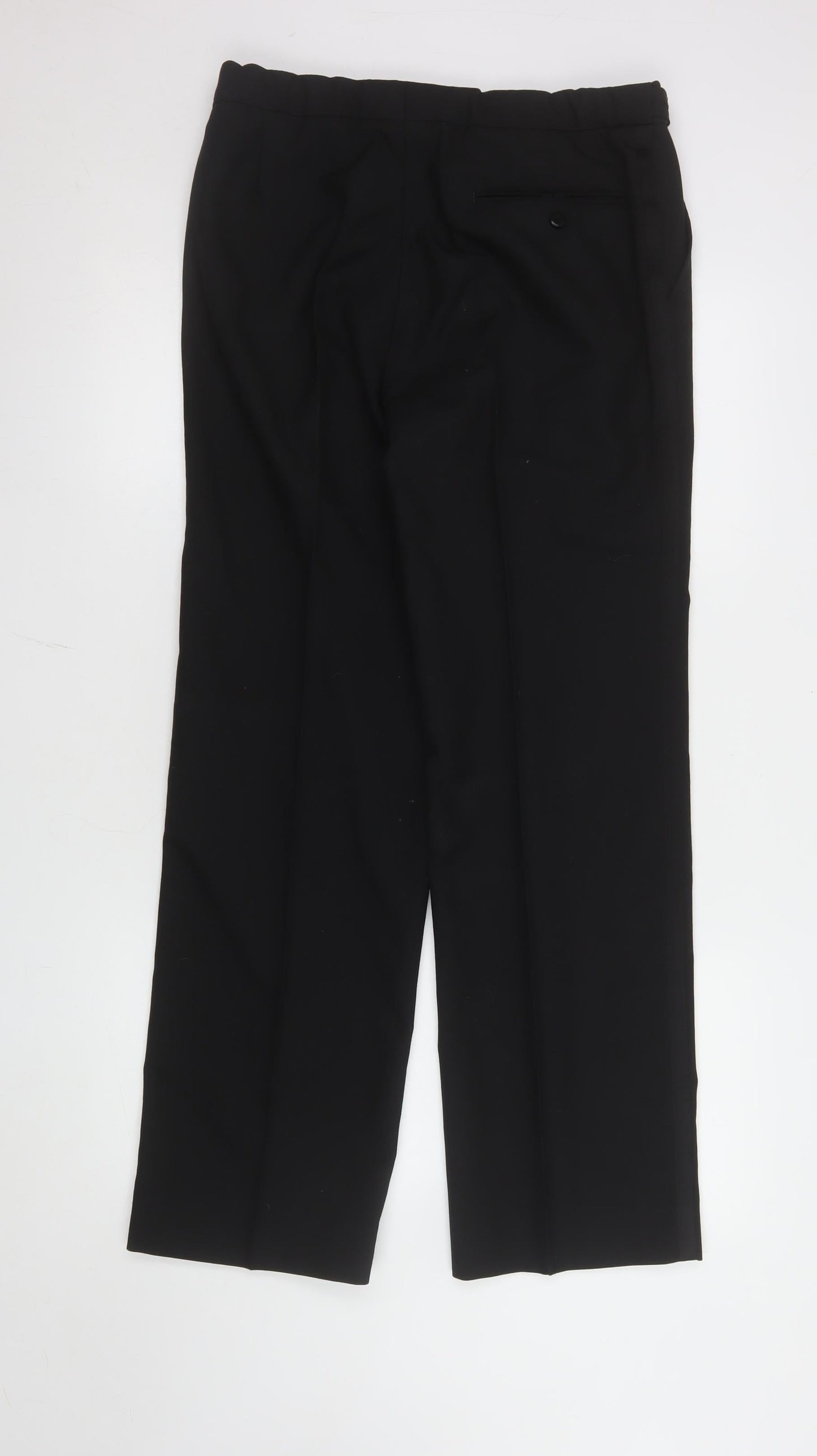 Mens UK Size 32 Marks and Spencer Regular Fit Dress Pants Black Trousers
