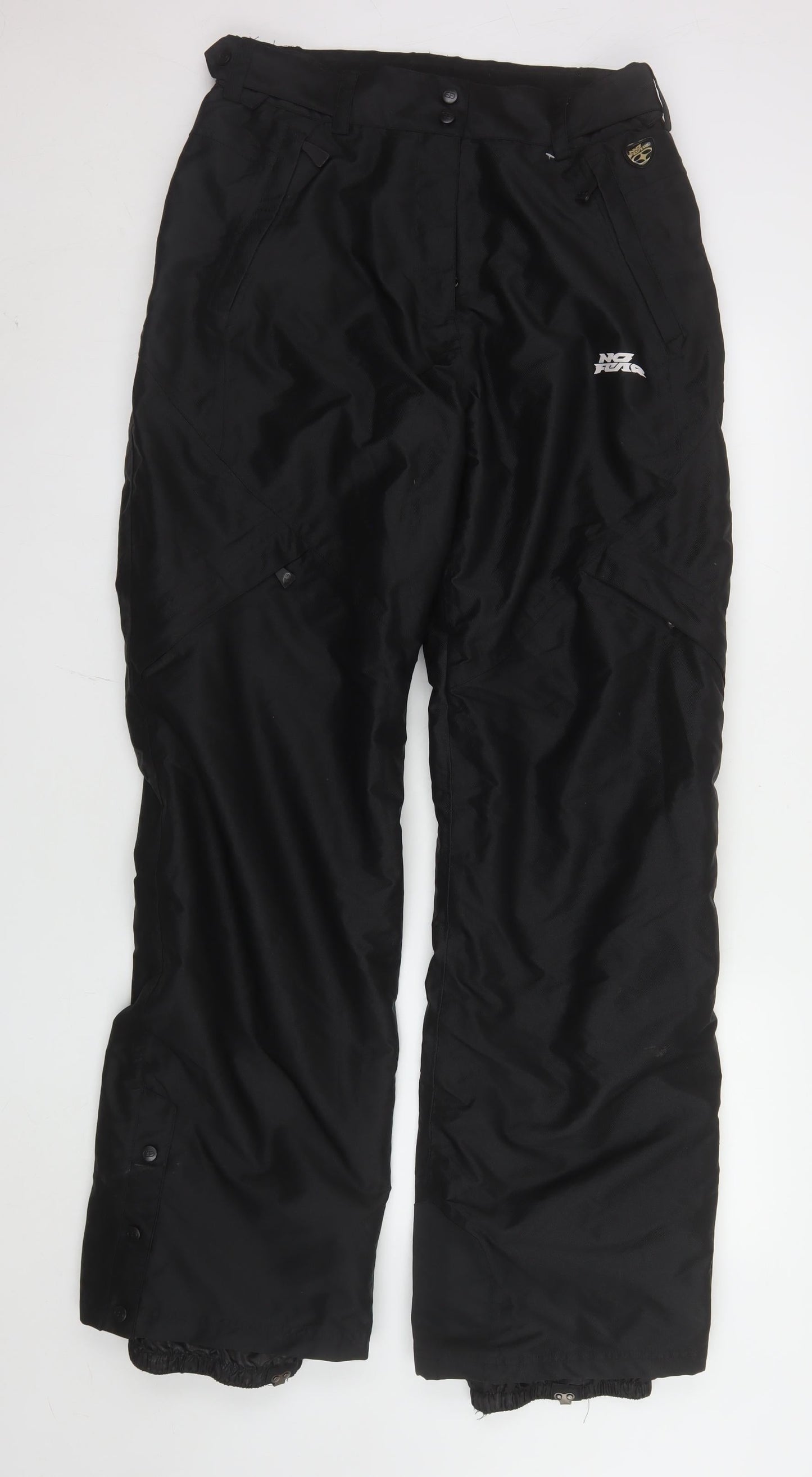 No Fear Women's Black Size 12 Waterproof Insulated Snow Pants