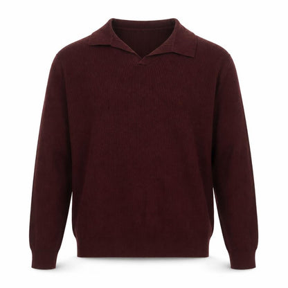 ASOS Men’s Burgundy Cotton Collared Long Sleeve Casual Top M
