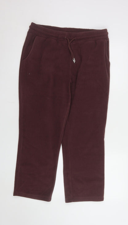 Damart Womens Brown Fleece Sweatpants Size 14/16 Regular Fit