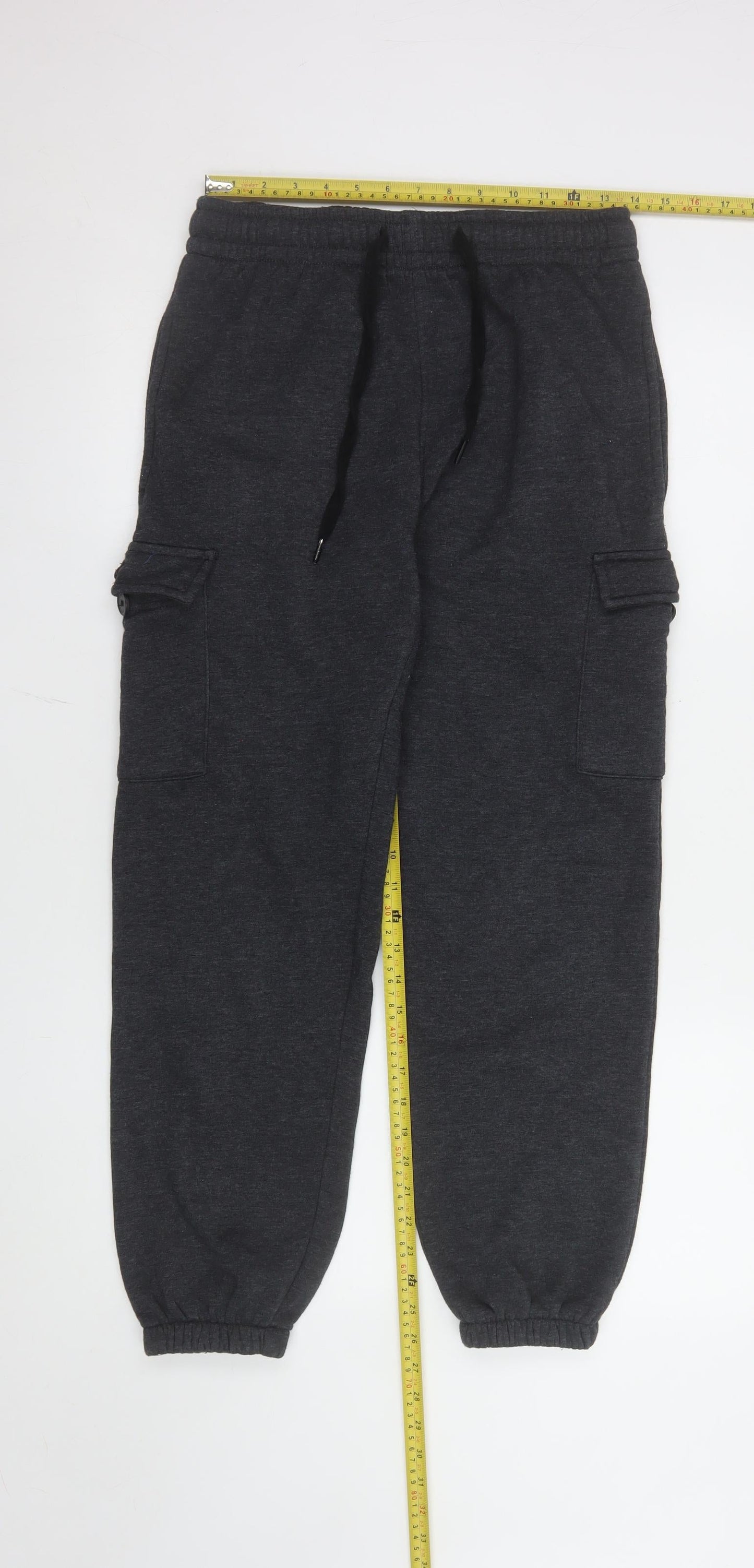 Mens UK Size S Yulu Regular Fit Jogger Black Trousers