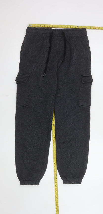 Mens UK Size S Yulu Regular Fit Jogger Black Trousers
