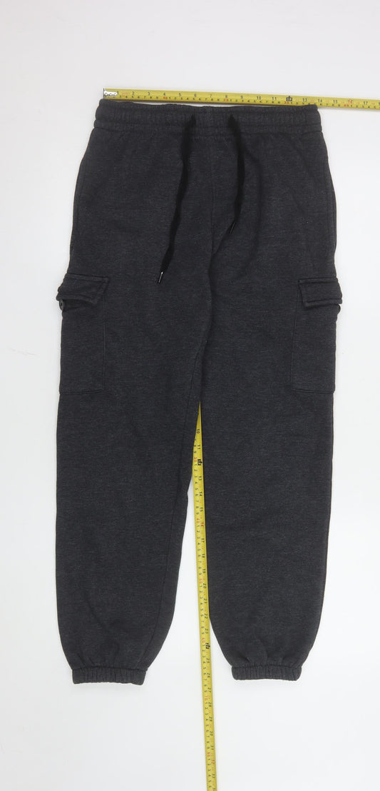 Mens UK Size S Yulu Regular Fit Jogger Black Trousers