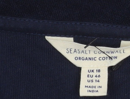 Womens UK Size 18 Seasalt Cornwall Blue Basic Polo