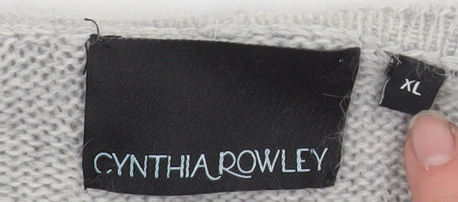 Womens UK Size XL Cynthia Rowley Grey Cardigan Jumper