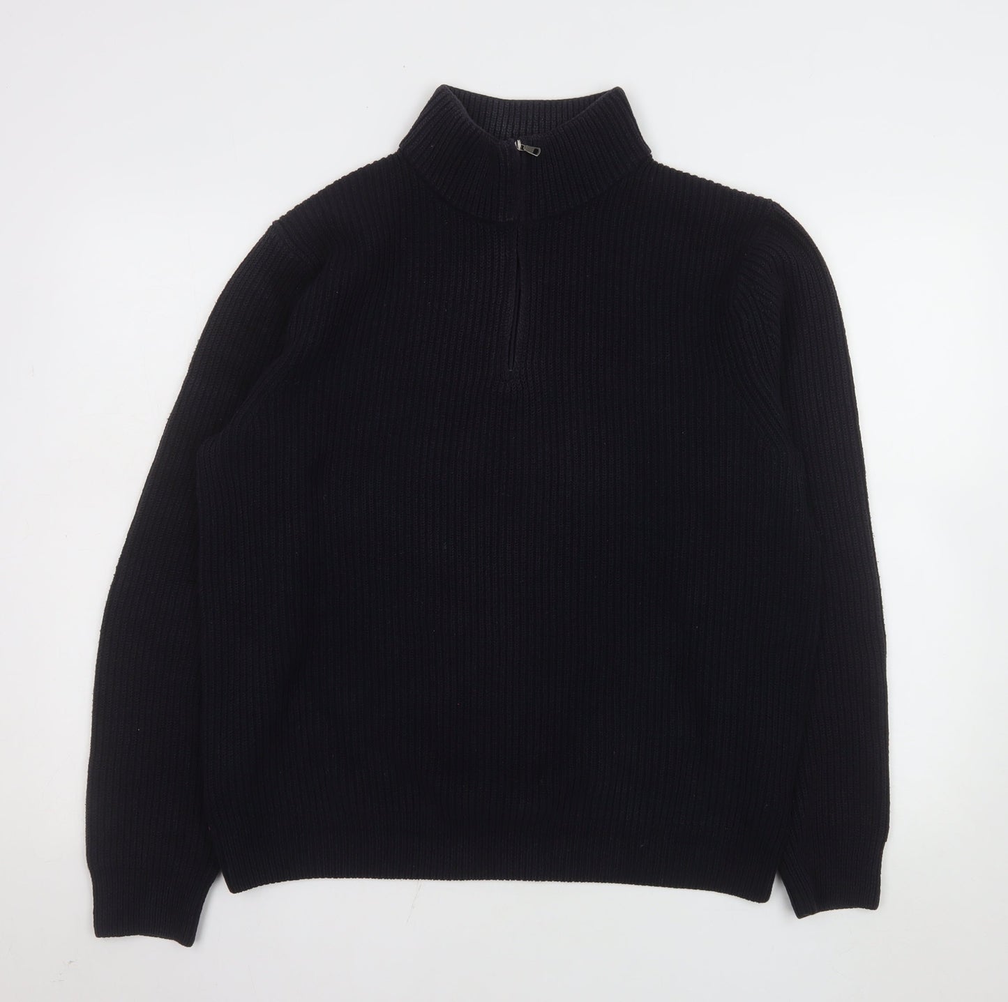 Mens UK Size L Uniqlo Black Henley Sweatshirt