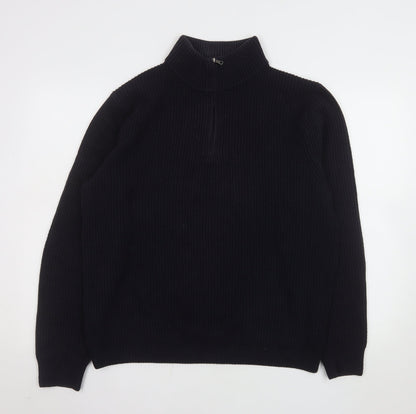 Mens UK Size L Uniqlo Black Henley Sweatshirt