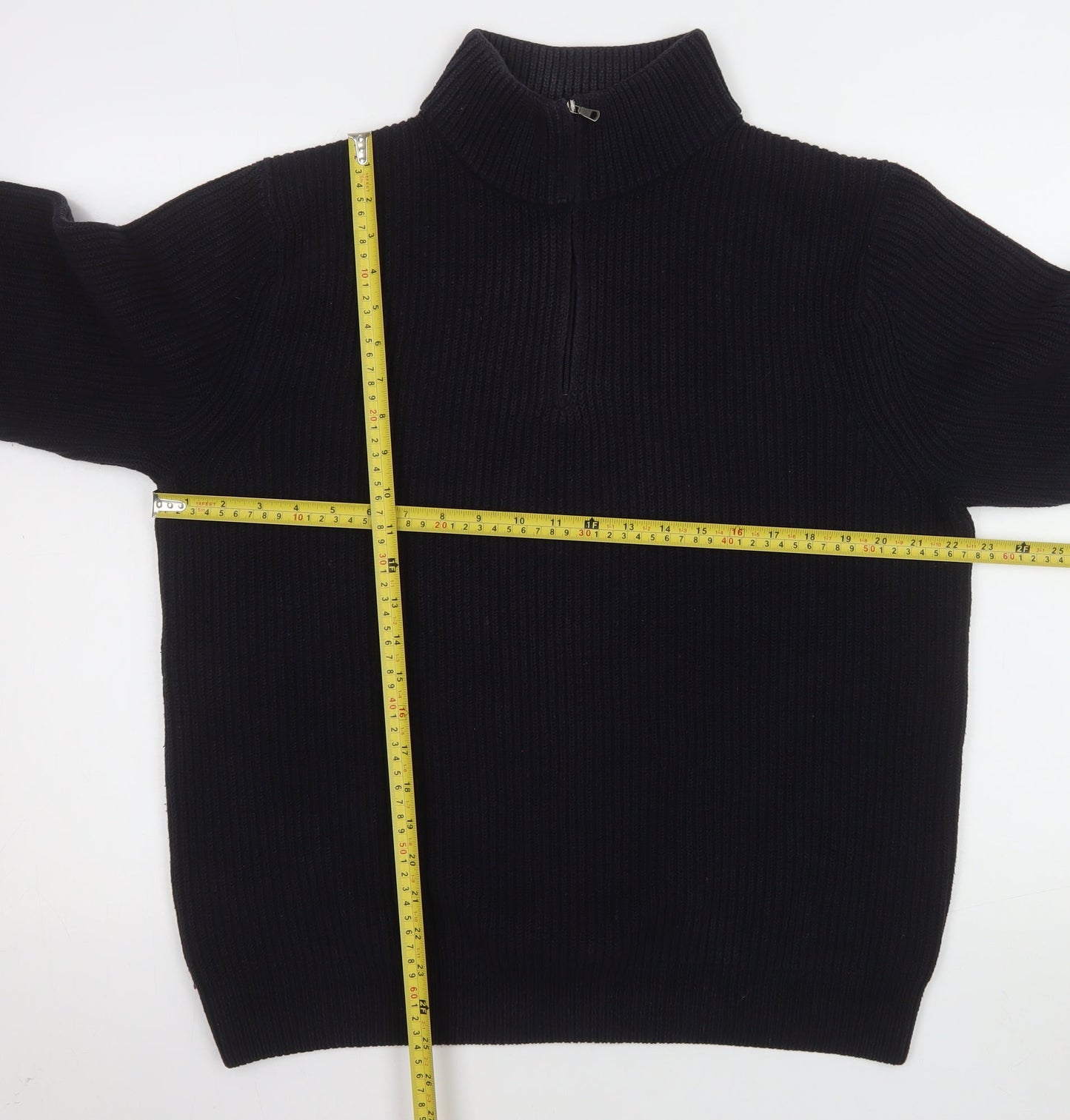 Mens UK Size L Uniqlo Black Henley Sweatshirt