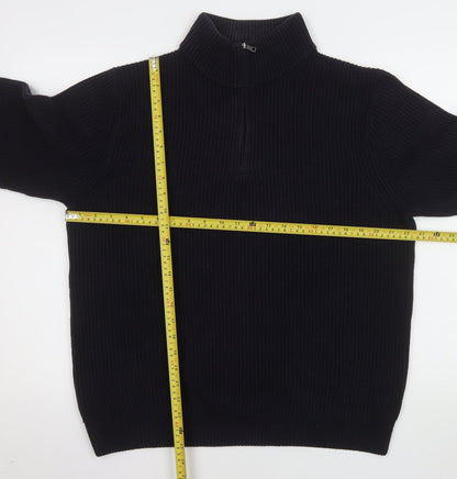 Mens UK Size L Uniqlo Black Henley Sweatshirt