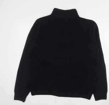 Mens UK Size L Uniqlo Black Henley Sweatshirt