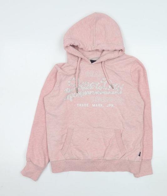 Womens UK Size 14 Superdry Pink Pullover Hoodie