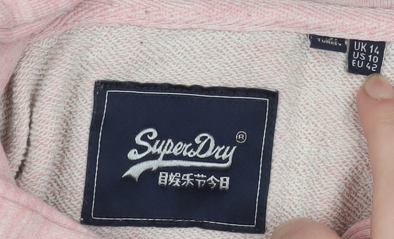 Womens UK Size 14 Superdry Pink Pullover Hoodie