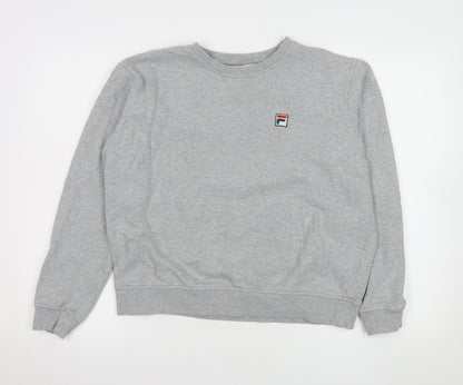 Fila Mens Grey Crew Neck Pullover Sweatshirt Size L Regular Fit
