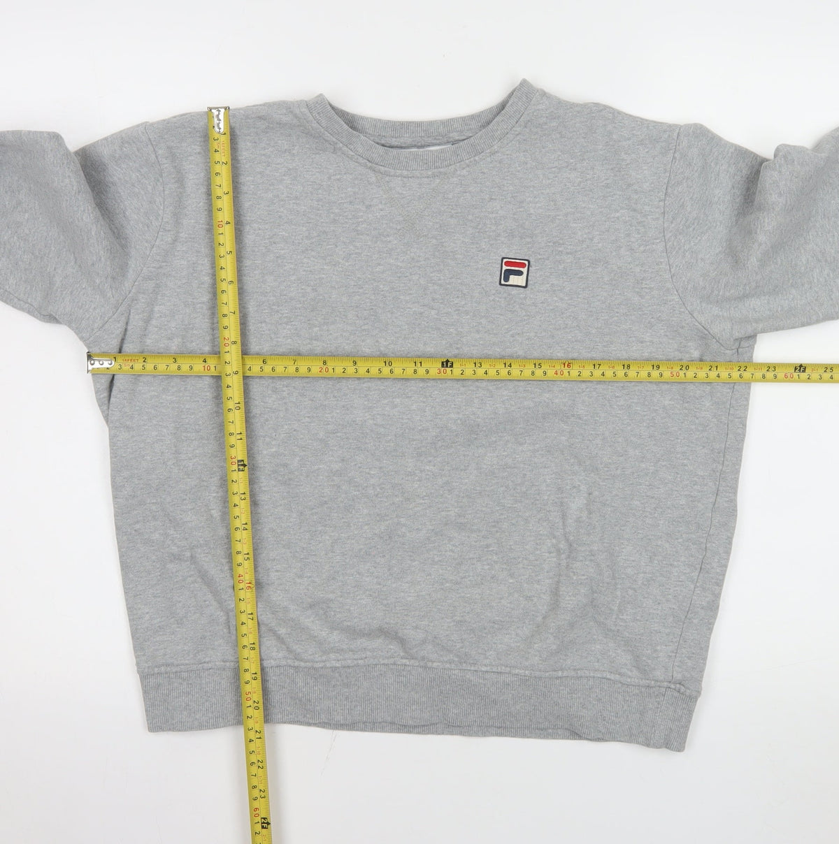 Fila Mens Grey Crew Neck Pullover Sweatshirt Size L Regular Fit