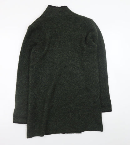Kenar Women's Green Open Front Long Sleeve Wool Blend Cardigan Size S