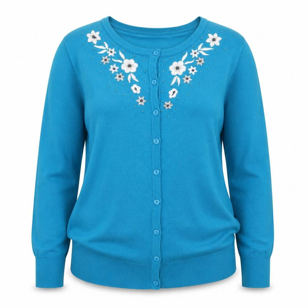 Womens UK Size M Annabelle Blue Cardigan Jumper