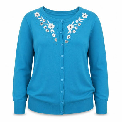 Womens UK Size M Annabelle Blue Cardigan Jumper