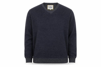 Mantaray Men's Blue V-Neck Cotton Jumper XL Casual Knitwear