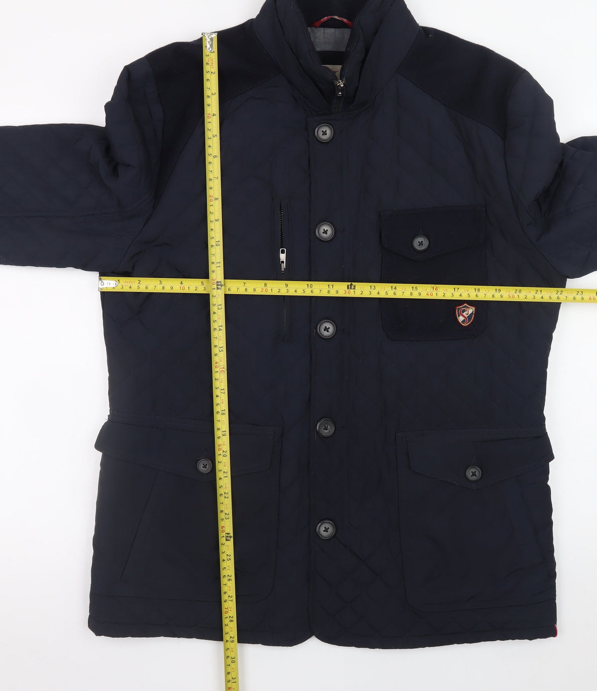Saint Jude Men's Blue Quilted Mid-Length Jacket XL Polyester