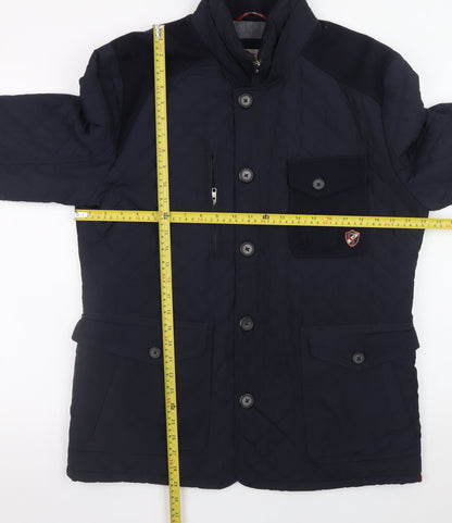 Saint Jude Men's Blue Quilted Mid-Length Jacket XL Polyester
