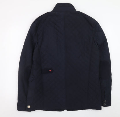 Saint Jude Men's Blue Quilted Mid-Length Jacket XL Polyester