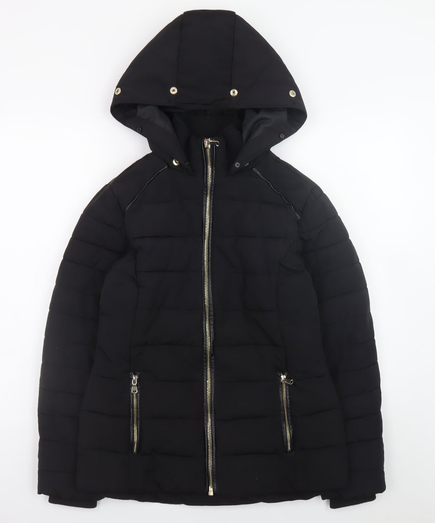 Womens UK Size 8 Miss Selfridge Black Puffer Jacket